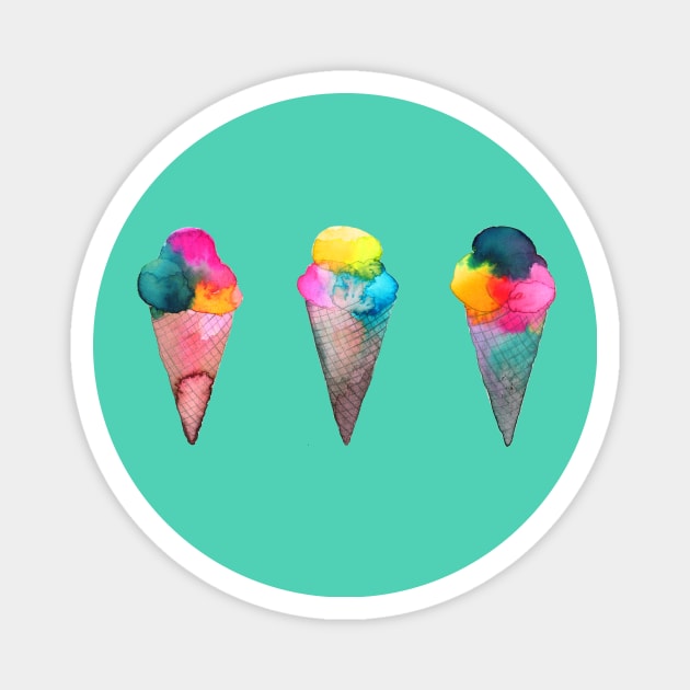 Colorful Ice Cream Cones Magnet by ninoladesign